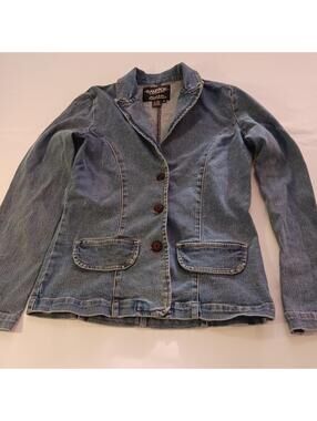 Rampage Jean Company Denim Cotton/Lycra 3-Button Women's Jacket Size Medium